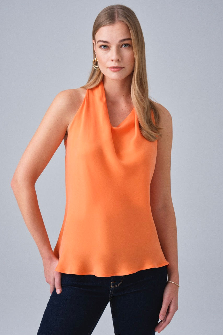 Orange Cowl Neck Top