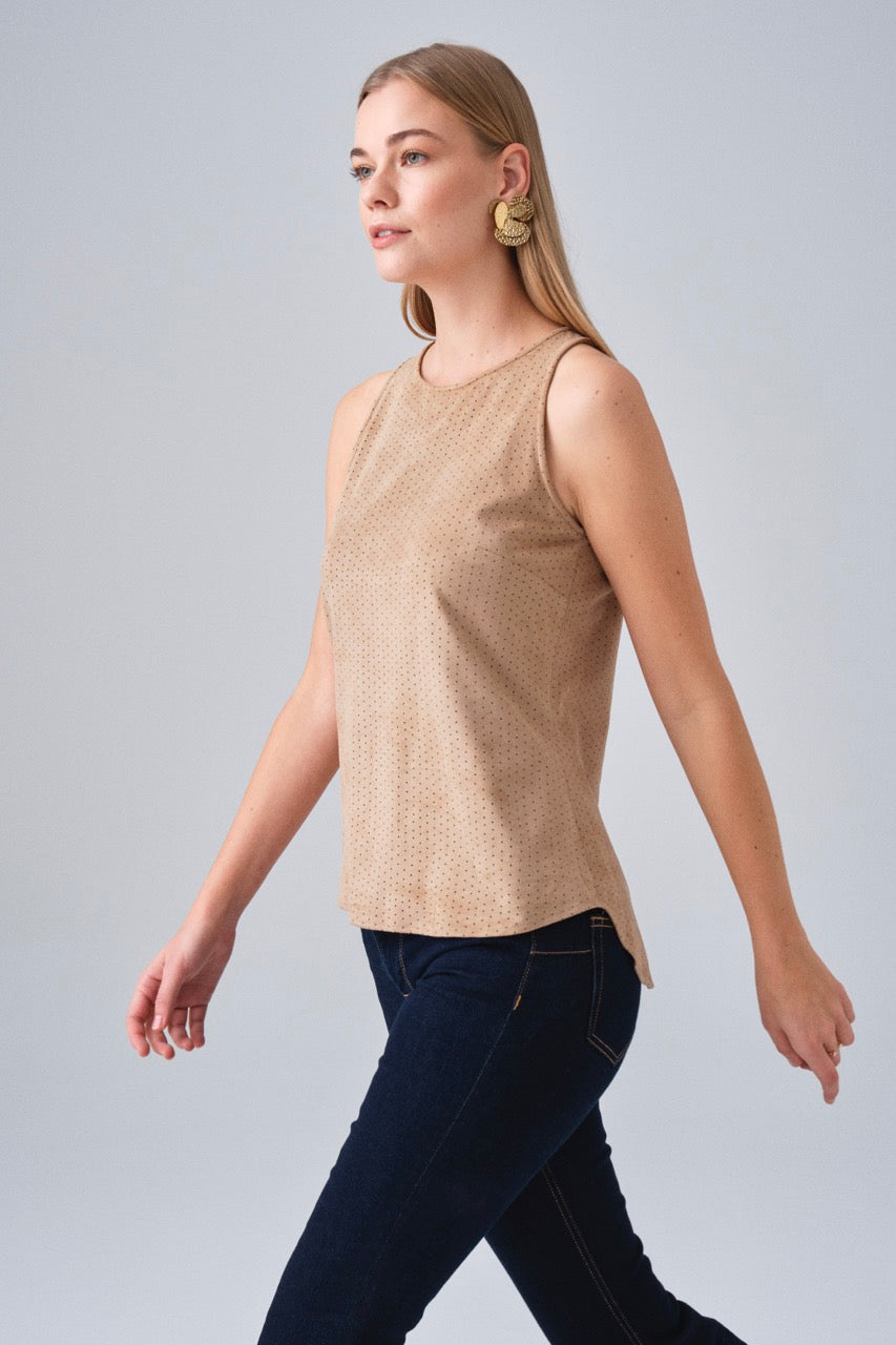 Camel Suede Top