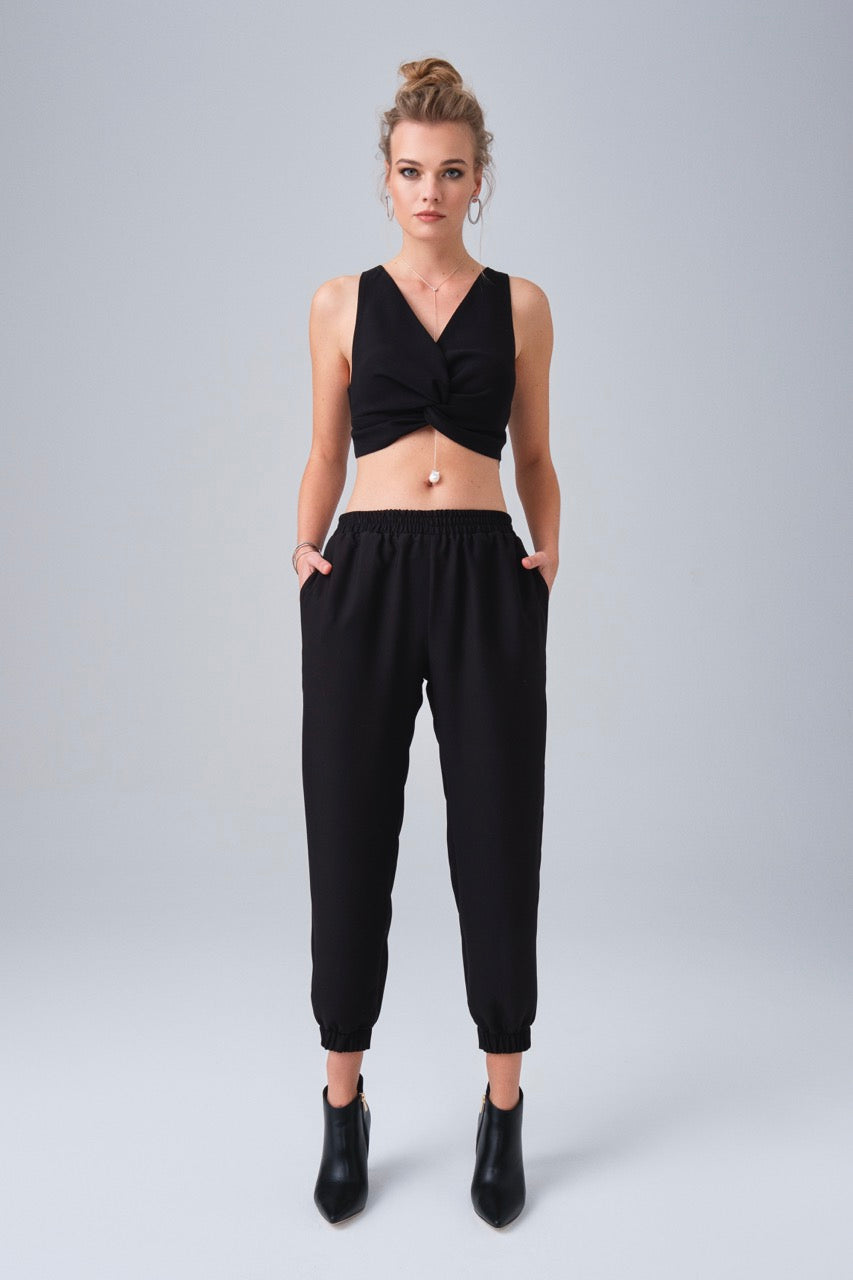 Black Knot Crop Top