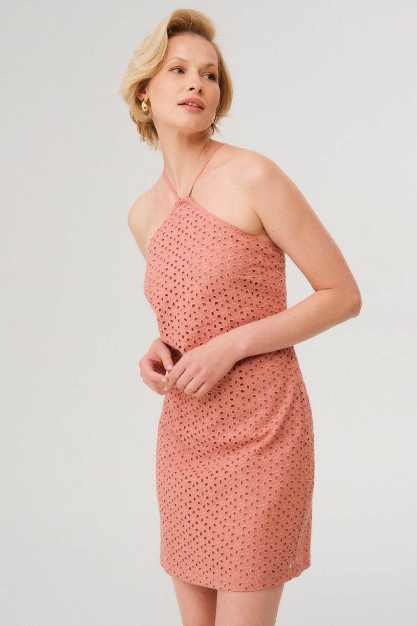 Dusty Rose Eyelet Dress